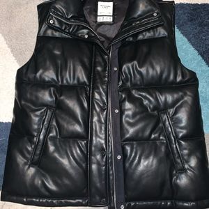 Abercrombie & Fitch vegan leather puffer vest